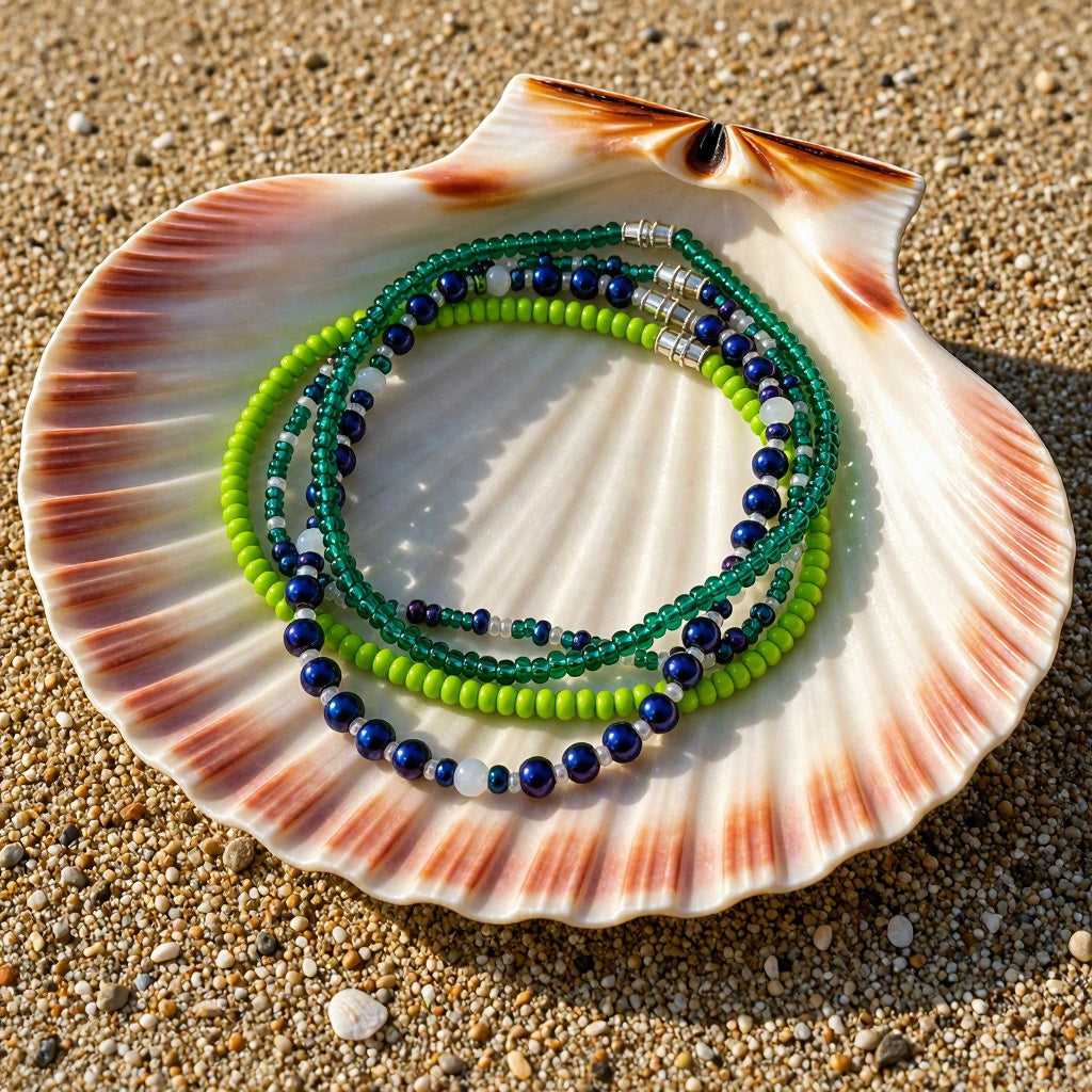AURORA BOREALIS anklet stack