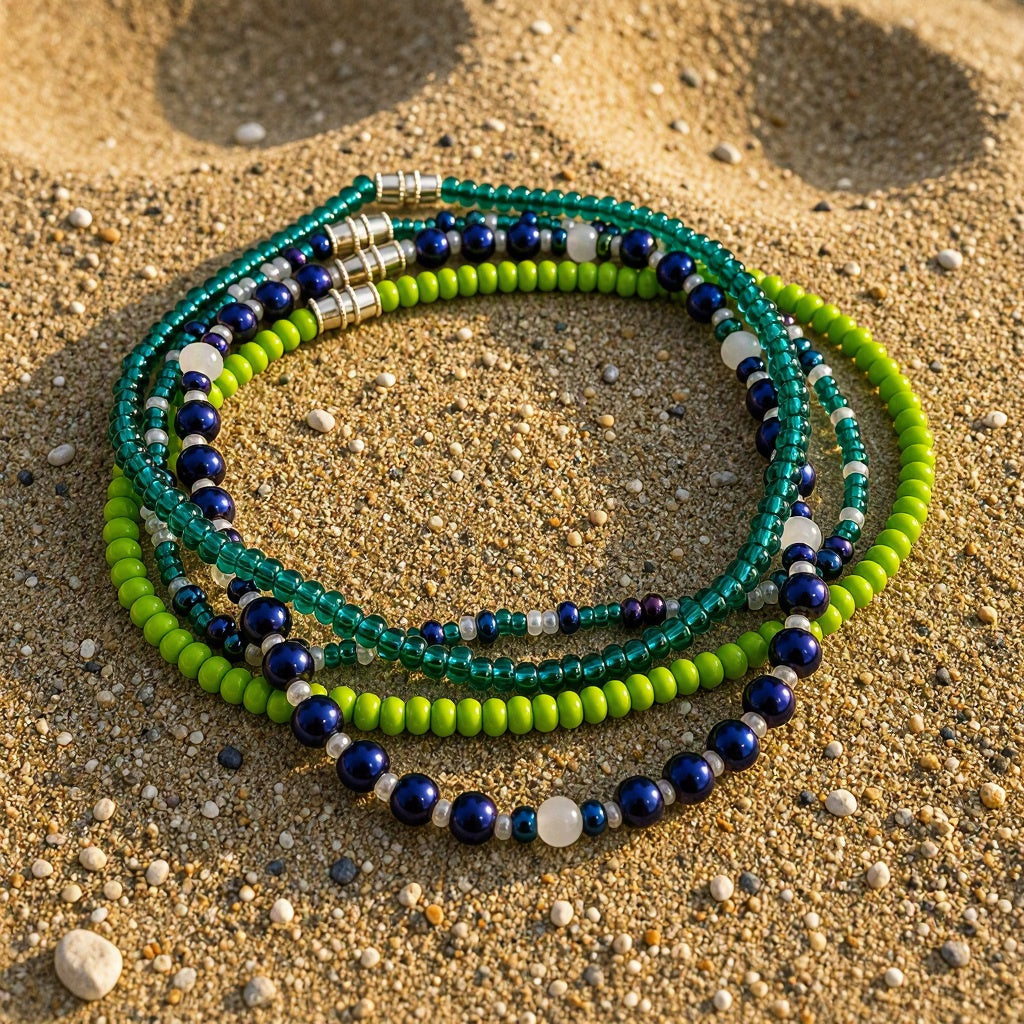 AURORA BOREALIS anklet stack
