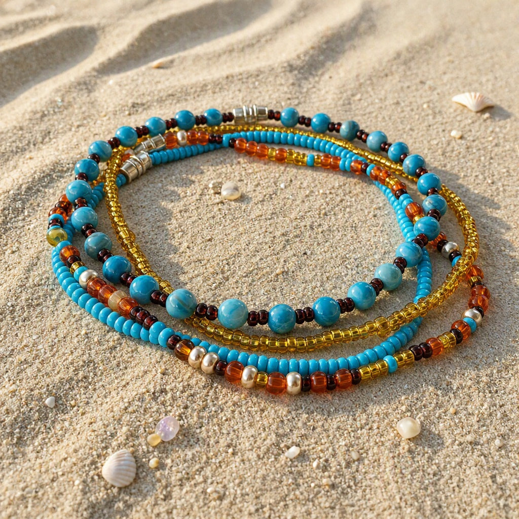 WARM SUNSET anklet stack